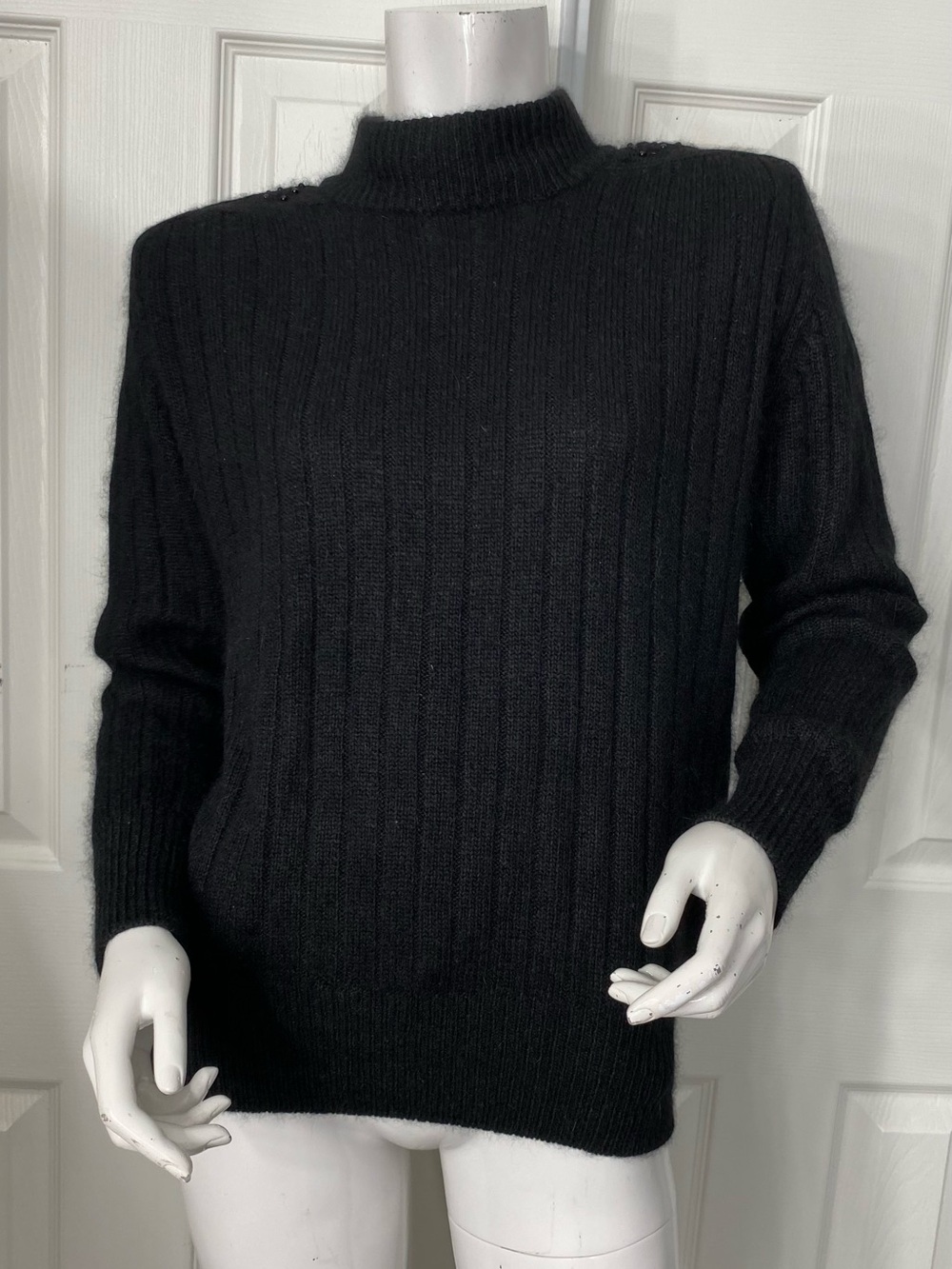 Marni Black Ribbed Mock Neck Sweater